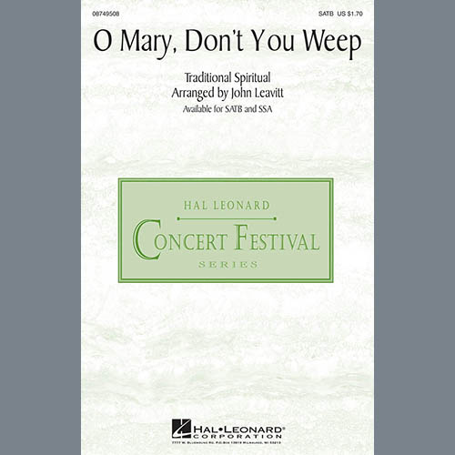 Traditional Spiritual Oh Mary Don't You Weep (arr. John Le profile image
