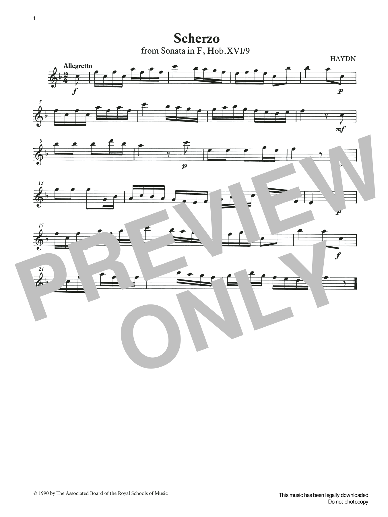 Joseph Haydn Scherzo (score & part) from Graded Music for Tuned Percussion, Book I Sheet Music & Chords for Percussion Solo - Download or Print PDF
