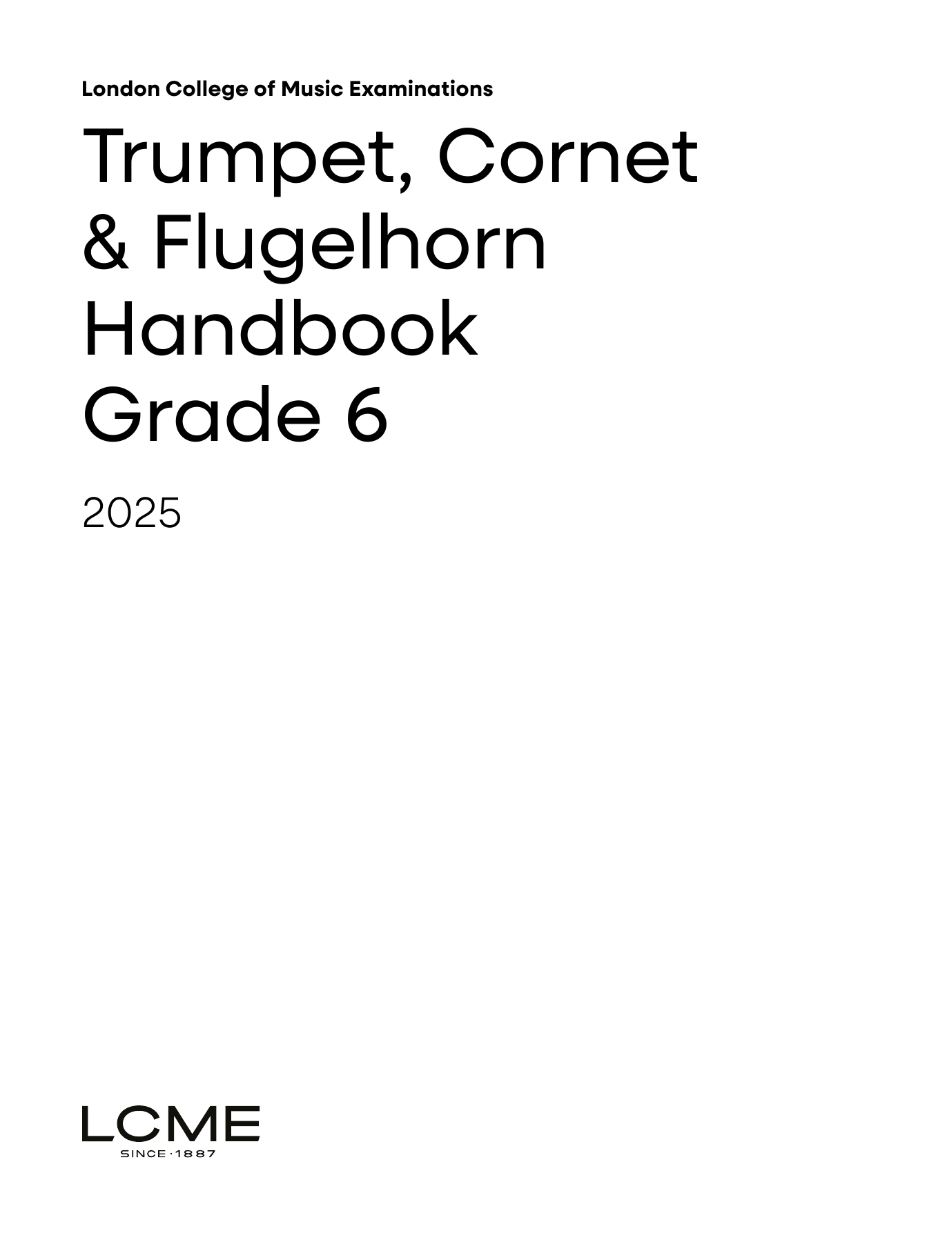 LCME LCME Trumpet, Cornet & Flugelhorn Handbook 2025: Grade 6 Sheet Music & Chords for Trumpet and Piano - Download or Print PDF