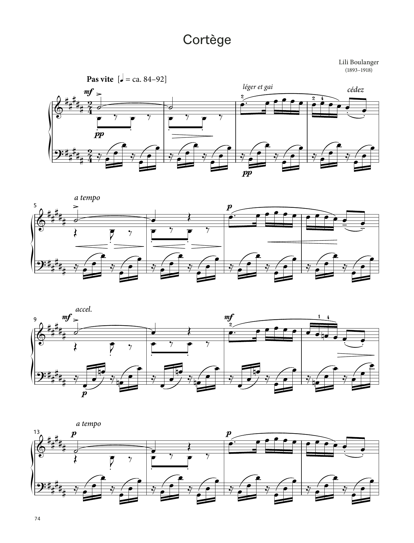Lili Boulanger Cortège (LCME Piano 2018 Grade 8 List B) Sheet Music & Chords for Piano Solo - Download or Print PDF
