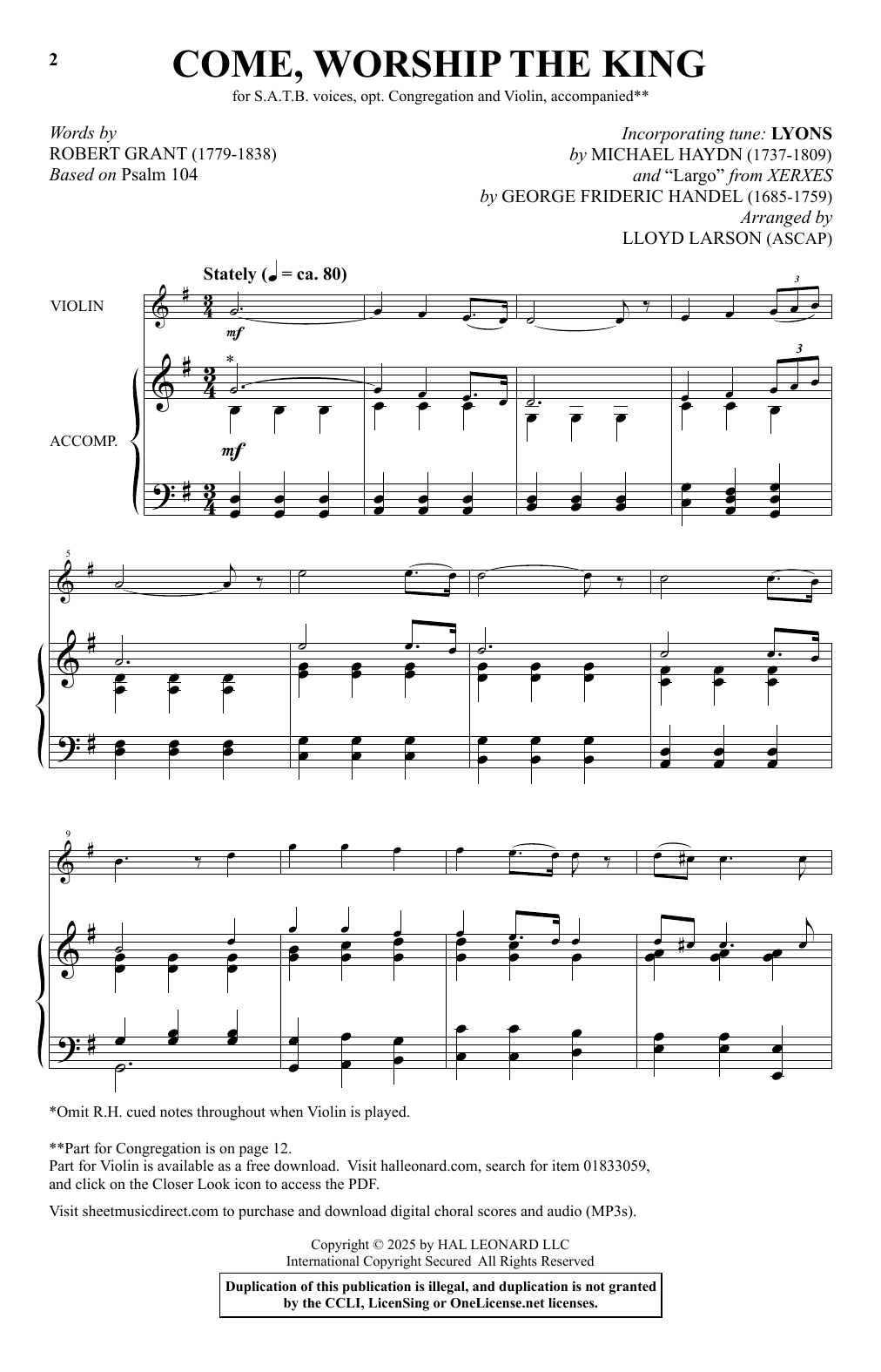 Lloyd Larson Come, Worship The King Sheet Music & Chords for SATB Choir - Download or Print PDF