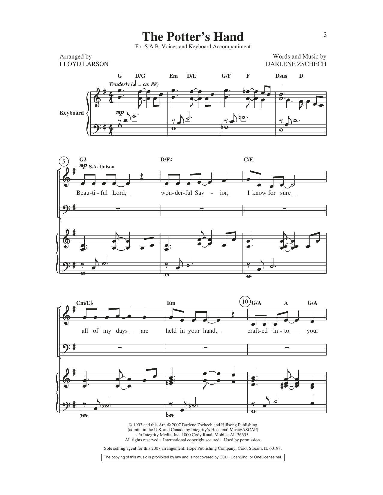 Lloyd Larson The Potter's Hand Sheet Music & Chords for Choir - Download or Print PDF