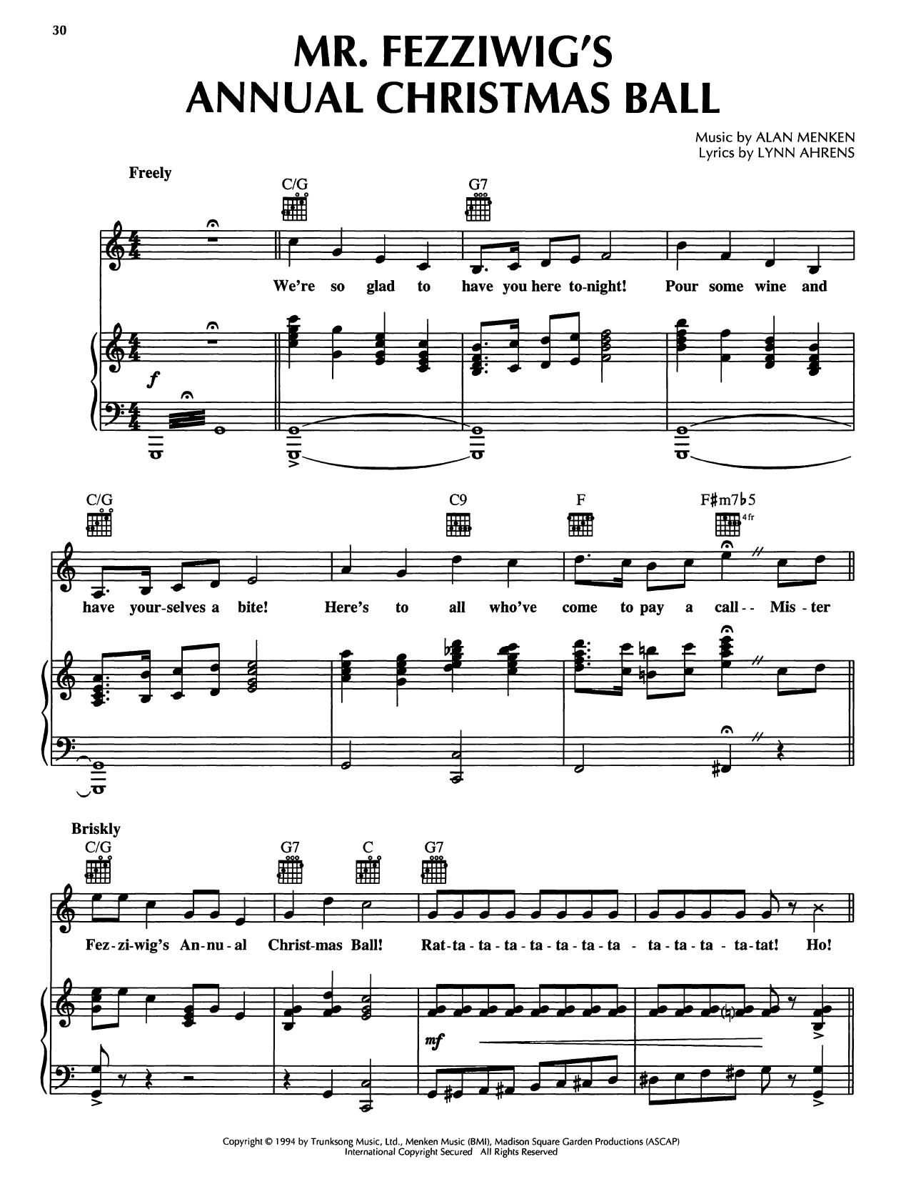 Lynn Ahrens Mr. Fezziwig's Annual Christmas Ball (from A Christmas Carol) Sheet Music Notes & Chords for Piano, Vocal & Guitar Chords (Right-Hand Melody) - Download or Print PDF Lynn Ahrens Mr. Fezziwig's Annual Christmas Ball (from A Christmas Carol) Sheet Music & Chords for Piano, Vocal & Guitar Chords (Right-Hand Melody) - Download or Print PDF