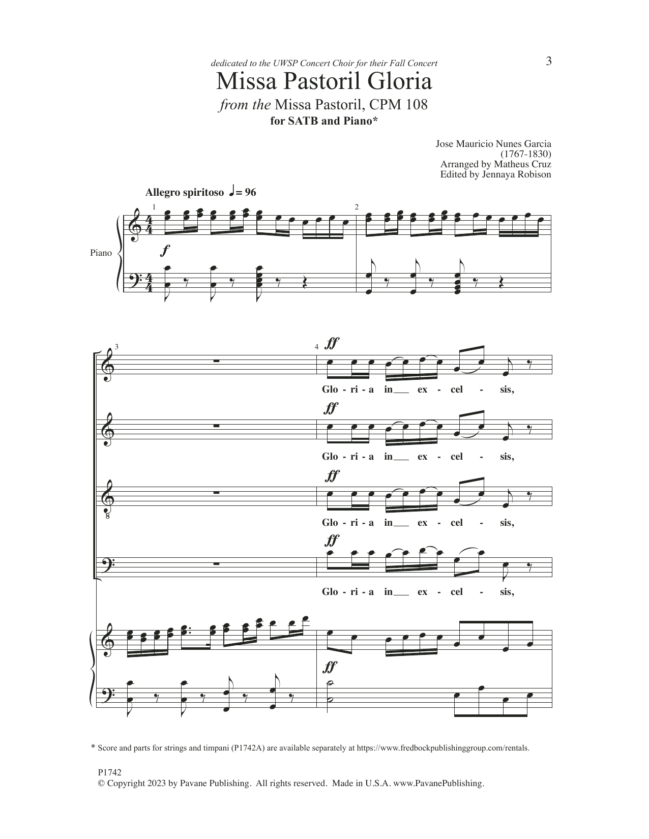 Matheus Cruz Missa Gloria Pastoril (from the Missa Pastoril, CPM 108) Sheet Music & Chords for SATB Choir - Download or Print PDF