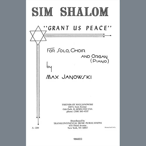 Max Janowski Sim Shalom (Grant Us Peace) profile image