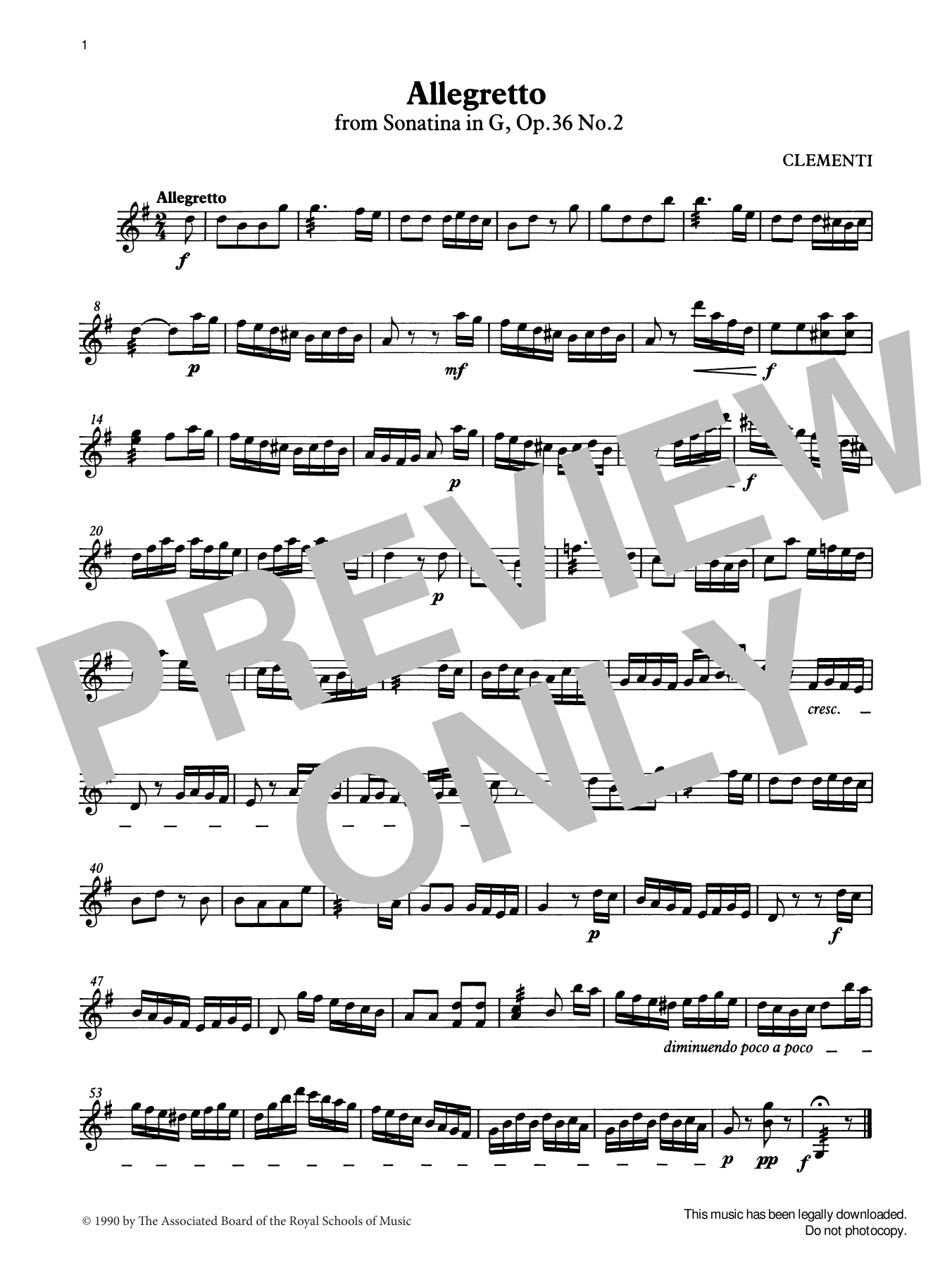 Muzio Clementi Allegretto (score & part) from Graded Music for Tuned Percussion, Book III Sheet Music & Chords for Percussion Solo - Download or Print PDF