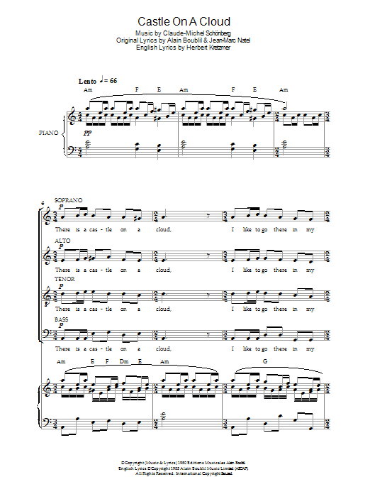 Boublil and Schonberg Castle On A Cloud (from Les Miserables) Sheet Music & Chords for SATB - Download or Print PDF