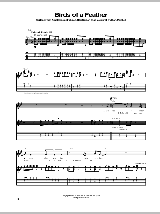 Download Phish "Birds Of A Feather" Sheet Music & Chords - Printable 5