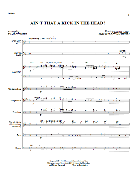 Ryan O'Connell Ain't That A Kick In The Head? - Full Score Sheet Music & Chords for Choir Instrumental Pak - Download or Print PDF