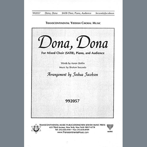 Sholom Secunda Dona, Dona (arr. Joshua Jacobson) profile image