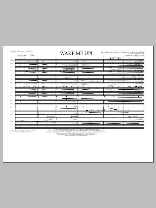Tom Wallace Wake Me Up! - Full Score Sheet Music & Chords for Marching Band - Download or Print PDF