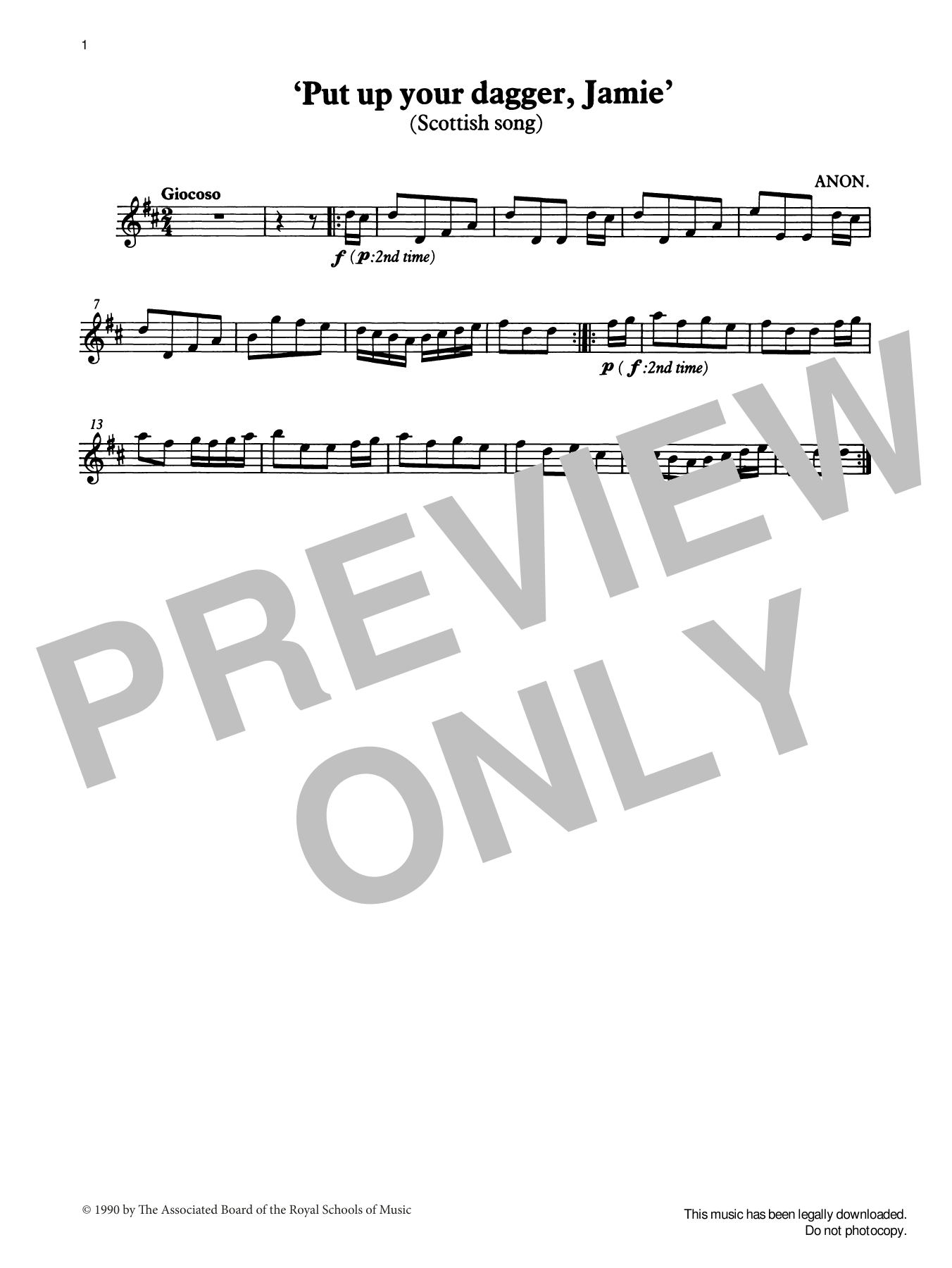 Trad. Scottish Put up your dagger, Jamie (score & part) from Graded Music for Tuned Percussion, Book II Sheet Music & Chords for Percussion Solo - Download or Print PDF
