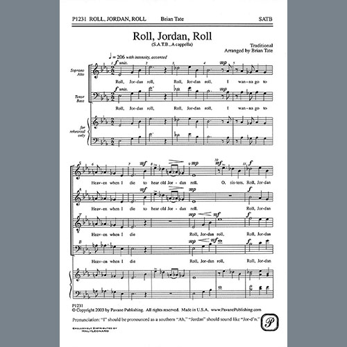 Traditional Roll, Jordan, Roll (arr. Brian Tate) profile image