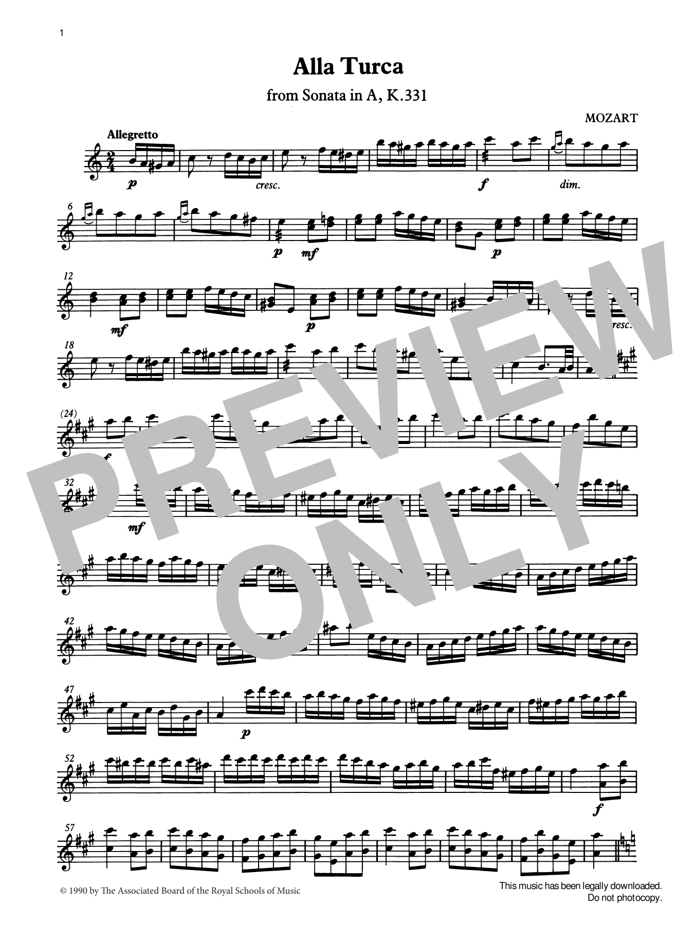 W. A. Mozart Alla Turca (score & part) from Graded Music for Tuned Percussion, Book IV Sheet Music & Chords for Percussion Solo - Download or Print PDF