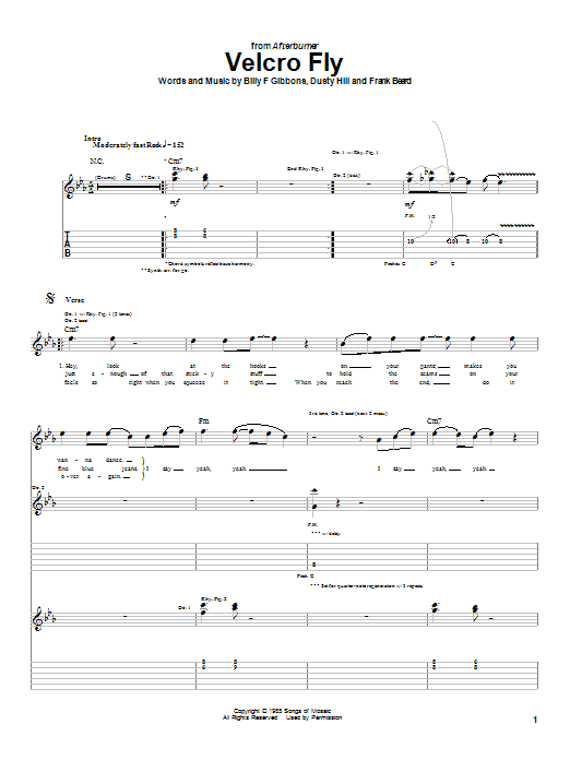 ZZ Top Velcro Fly Sheet Music & Chords for Easy Guitar Tab - Download or Print PDF